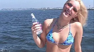 Gave this hot bikini broad a few beers and fucked her brains out - low