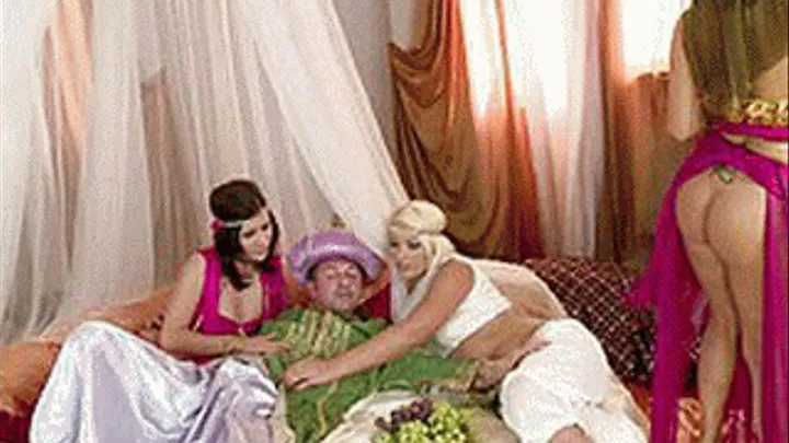 Gorgeous, Sensual, Dolled up girls having a wild threesome in a legendary setting - low