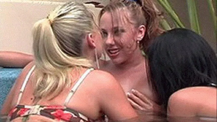 Girl bang in the hot tub before the whores come and fuck the men - high