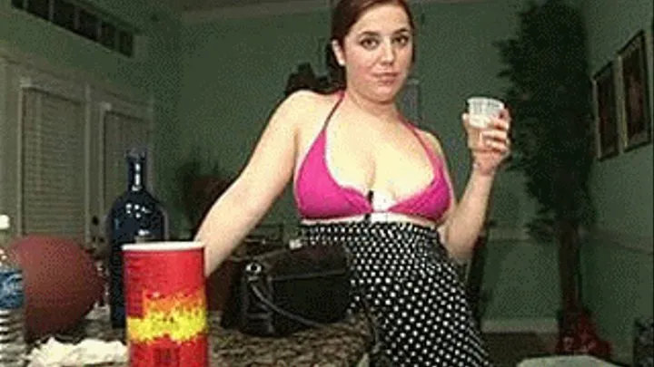 Hotties playing drinking games having shots and putting the bottle in their pussy - part 1