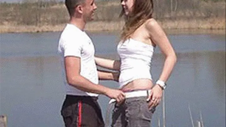 Young couple getting down and dirty out by the lake - part 2