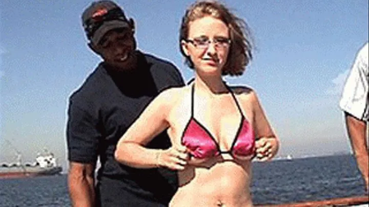 Very white 18 y/o getting some Sun and Black Cock on a boat - low