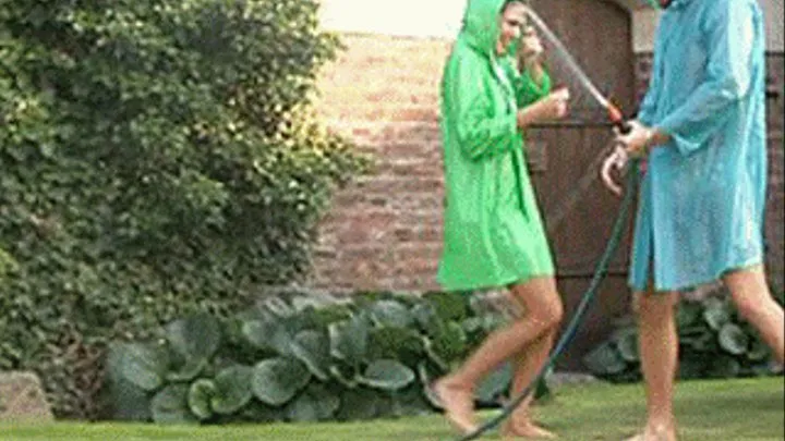 Soaking her wet with a hose for fun before soaking her with cum - part 2