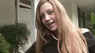 Cute and innocent long haired 18 y/o getting her tight pussy destroyed - part 1