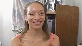 Happy mocha skinned 18 year old gives a POV BJ like its her first time - high