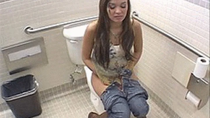 Bumming the hottest girl in class in the university bathroom - high