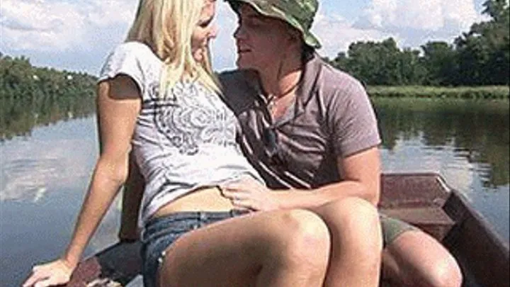 Inviting a hot girl to a romantic canoe ride and tapping that pussy on the river - low