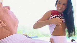 Older man buries his hog of a cock inside the pink slit of an Arizona cheerleader slut longing for cum - high