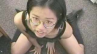 Nerdy asian bookworm is masterful at everything she does, including cumming on cock and taking facials - part 2