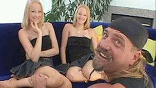 Blonde Twins getting their pussy and asses rearranged by cock - high