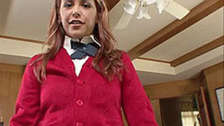 School girls face becomes a meat puppet as she sucks and fucks POV - high