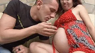 Deep dicking a Pregnant slut and making her eat his load after - high