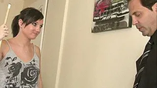 Naive young Babysitter getting her tight young pussy fucked by the Step-Daddy - high