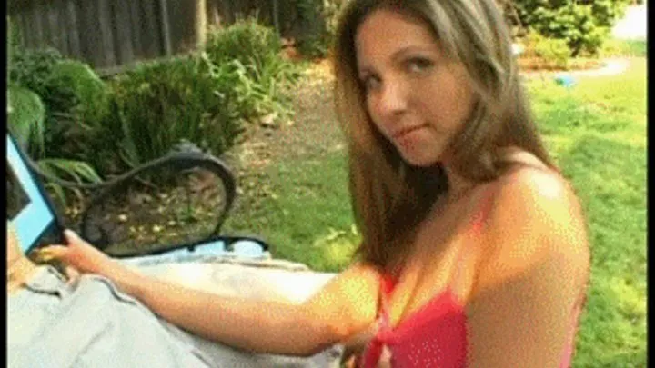 part 1, Young housewife fun in the backyard