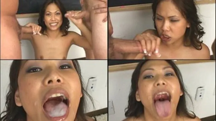 Cute asian cum swallower