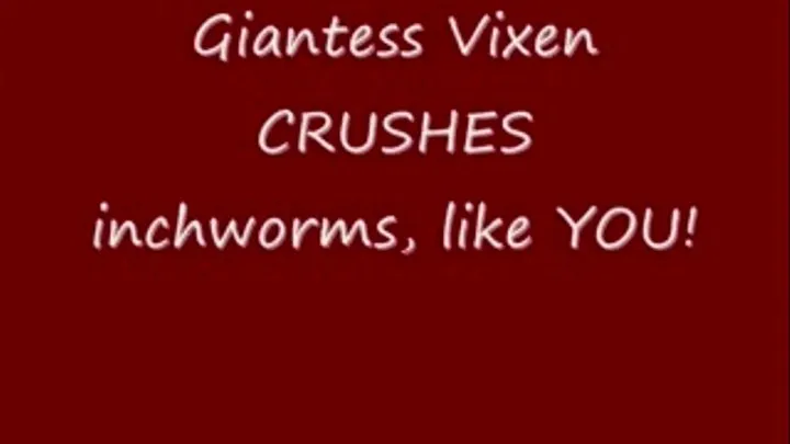 Goddess Vixen Crushes you inchworms!!