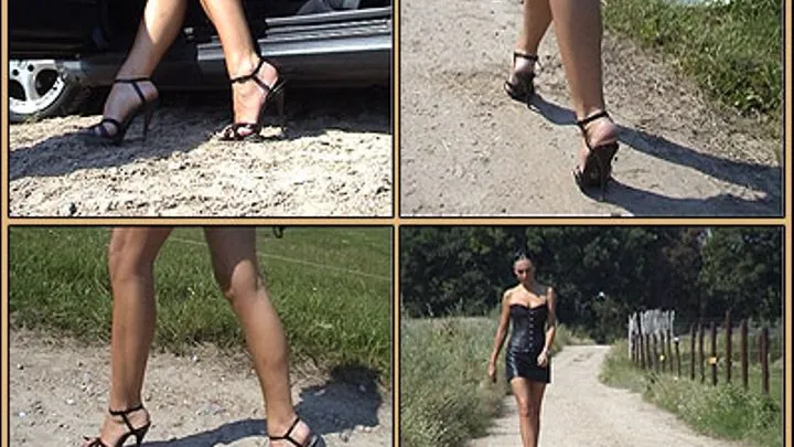 Hot Summer - Leather Walk on High Heels