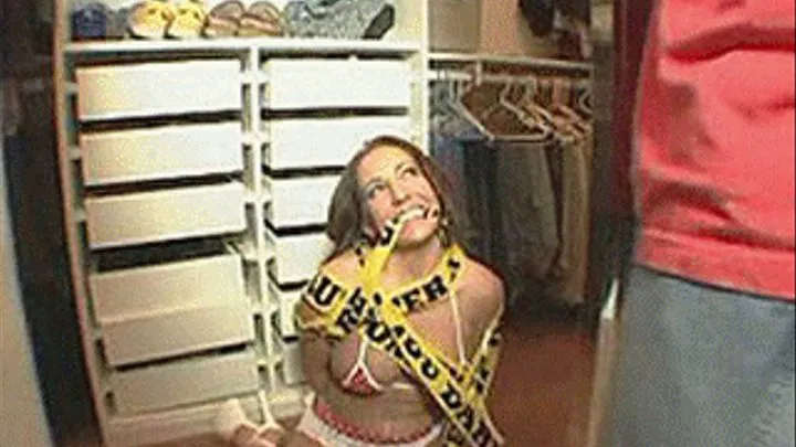 Wife has bound and held herself captive until husband comes home to deliver punishment - low