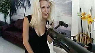 Perverted blonde spies her neighbor before a close encounter - high