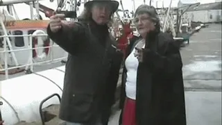 Grey haired gran goes trolling for cocks down on the shore Full