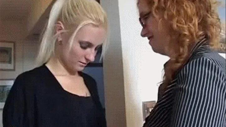 Blonde can't believe her luck with redhead granny - part 1