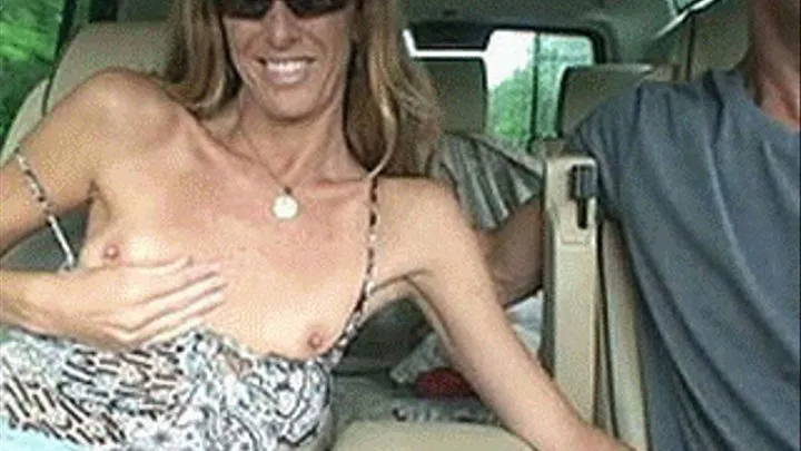 Hot hitch hiker agrees to give a hand job for a ride - high