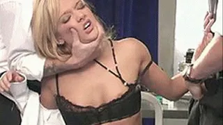 Bad bad blonde slut takes one in her mouth and one in her wet pussy - low