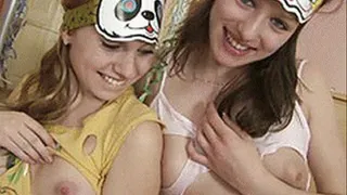 Beauties fell in love at a costume party and pussy fucked each other after - high