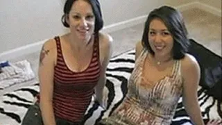 Girlfriend assists on eating the pussy out of her friend to show her how its done - part 1