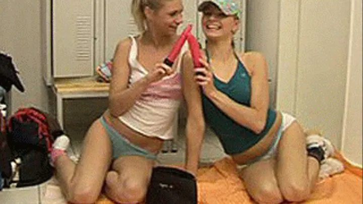 Athletic hot blondes make out and masturbate together with vibrators - part 2