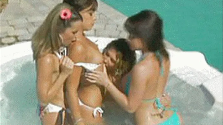 Hottest all girl parties you'll ever see with strap-on fucking in the jacuzzi - high