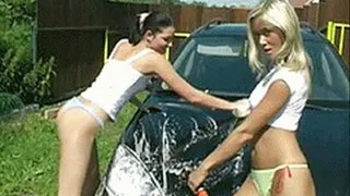 Car wash 18 year old girls go one step further and dildo fuck on your car - low