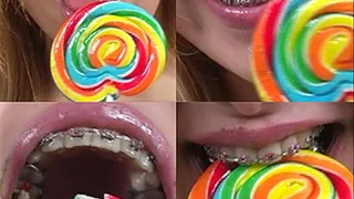 Lollipop licker with braces