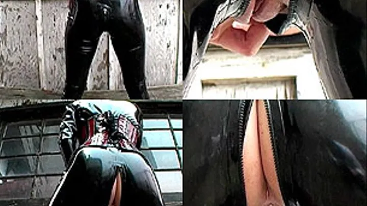 Rebecca Peeing Outdoors In Latex (for video iPods)