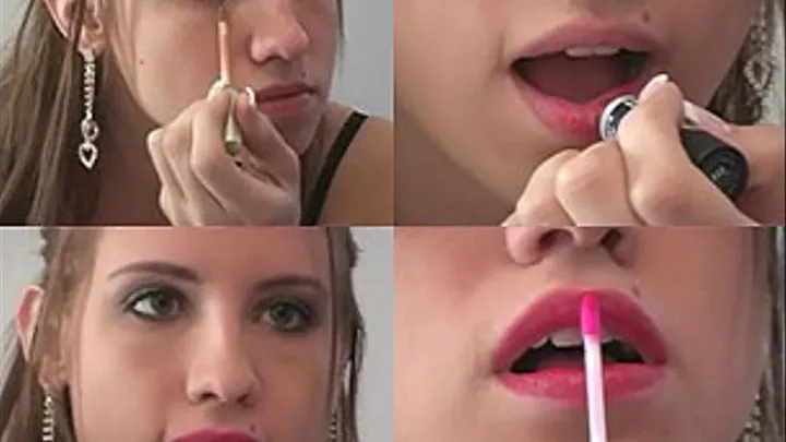 Stefani Gwen putting on makeup