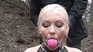 Little freak is in heat, she's an exhibitionist who enjoys being gagged and fucked - part 1