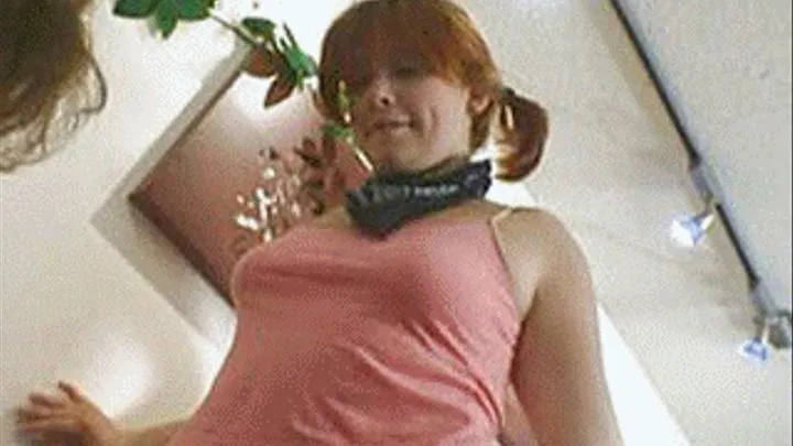 Redhead screaming in ecstasy as she gets her pussy blown out - part 1