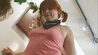 Redhead screaming in ecstasy as she gets her pussy blown out - high