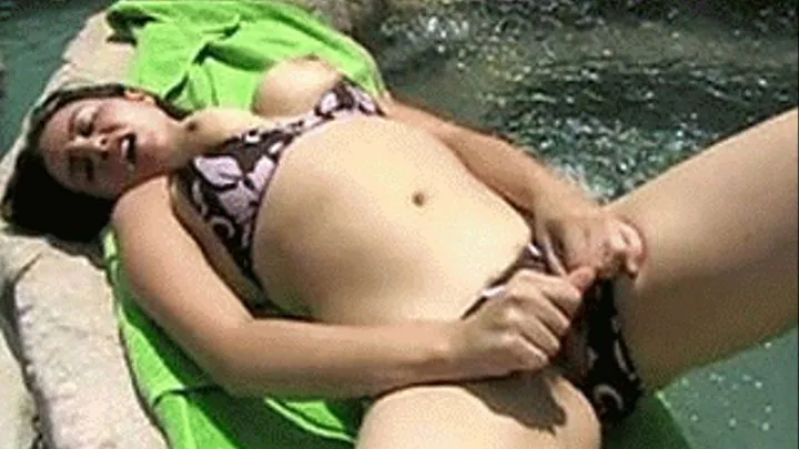 Rag dolling a whorish amateur and her wet pussy poolside - part 1