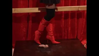 Dressed in amazing red boots