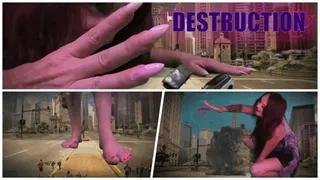 Destruction- a angry giantess clip with special effects- feet- POV- macrophilia- size play- transformation fantasy clip with Buddahs Playground