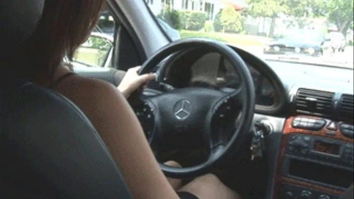 Sexy pedal pumping on Mercedes Benz - SCENE 1of3