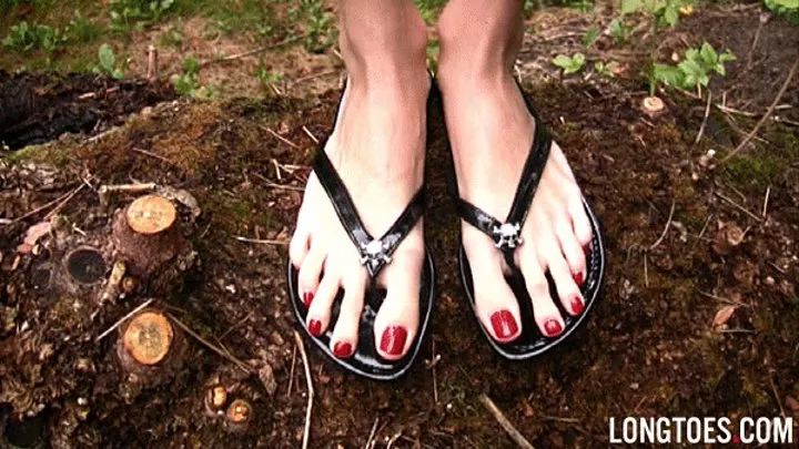 Katherina's black flip-flops 1