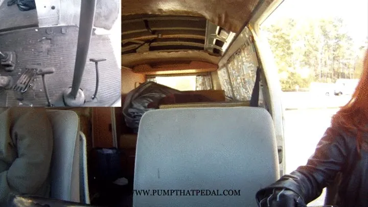 PTP577-2 - Vivian Ireene Pierce Leather Jacket, Riding Boots & Gloves Cranking, Driving & Gassing Up the '71 VW Bus - Custom 577 (Part 2)