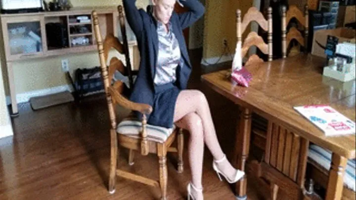 Brooke Can't Start the Coronet in Business Suit, Pantyhose & Ankle-strap Pumps - Custom 1019