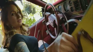 Jane Driving & Giving You a Leg Show in the 1983 Mustang - Custom 1031