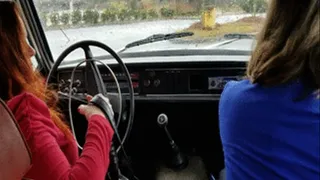 Vivian Ireene Pierce Struggling to Crank Up the Volvo with Jane Domino - Custom 962
