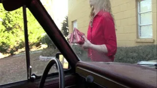 Cassandra Cranks the Jeep Till the Battery Goes Flat in Pantyhose & Leather Pumps - #822