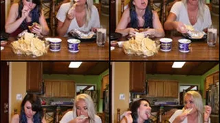 Dakota Charms & Cherry Morgan Eating Messy Mexican Food