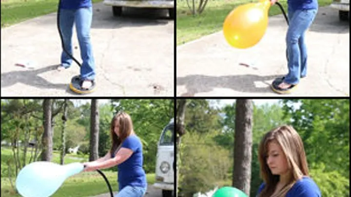 Daisy Blowing Balloons to Pop & Play With